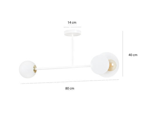 Lampa sufitowa żyrandol MINERVA 4 WHITE 613/4 biała LOFT białe klosze  (2)