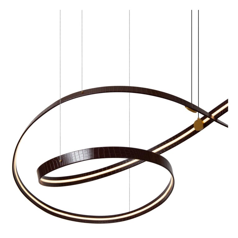 Lampa wisząca duża nad stół SLALOM 13493/68/96 brązowa PILOT (2)