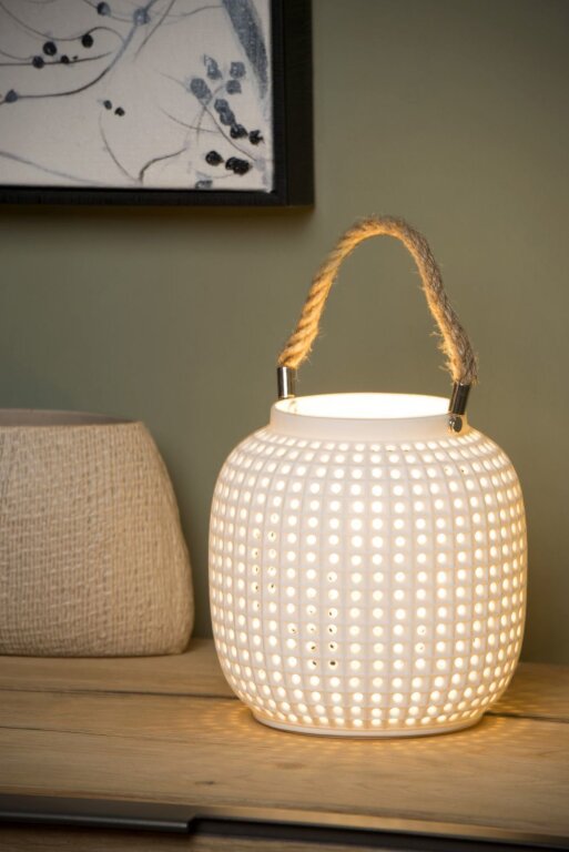 Lampa biurkowa stołowa SAFIYA Lucide biała ogrągła ball kula w stylu retro dzbanek uchwyt 1xE14 25W IP20 (3)