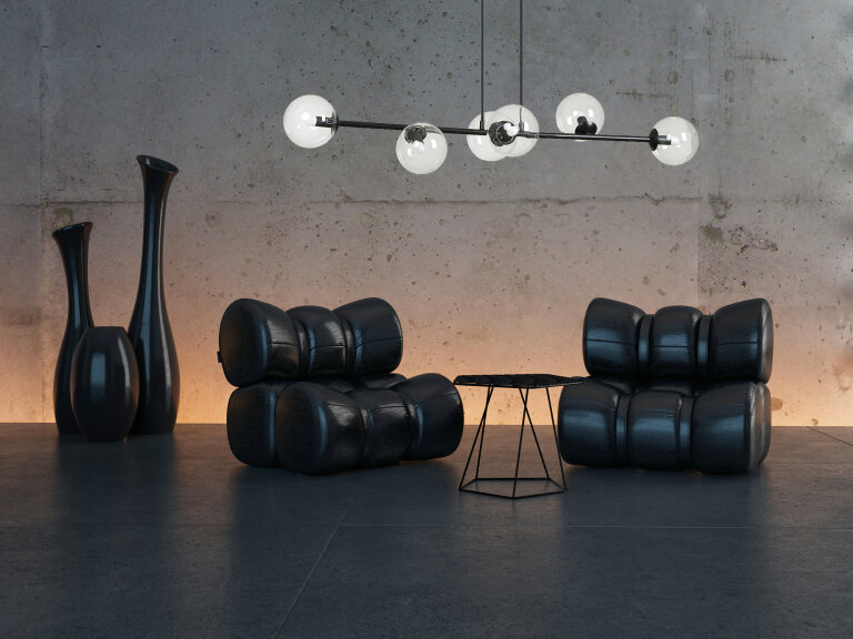 Lampa wisząca żyrandol ROSSI 8 BL GRAFIT 875/8 czarna grafitowe szkło klosze ball kula 8xE14 (2)