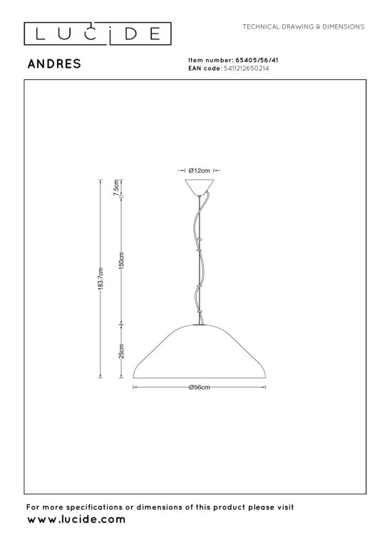 Lampa sufitowa wisząca rustykalna beżowa ANDRES Lucide 65405/56/41 (4)