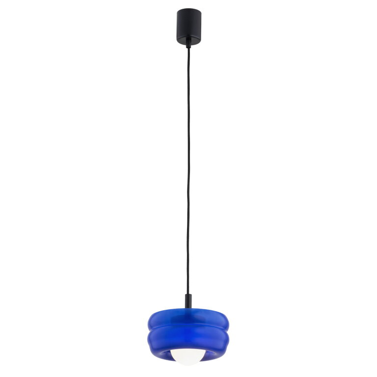 Lampa wisząca kobaltowa kulka biała LAMPA WISZĄCA TEVO G9 8818 (1)