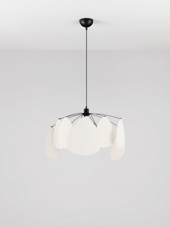Lampa wisząca ANILO beżowa len/metal tkanina 12W E27 (2)